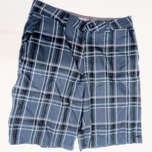 Sz 32 Mens Plaid Shorts Casual Blue Oneill